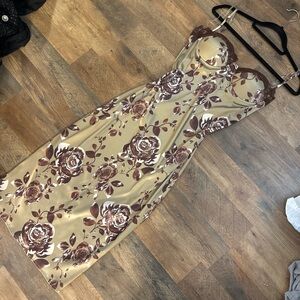 Floral Brown Women's Dress